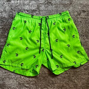 KiWi Saint-Tropez Swim Trunks EU 46 US L Umbrella Print Green Blue Short w/Bag